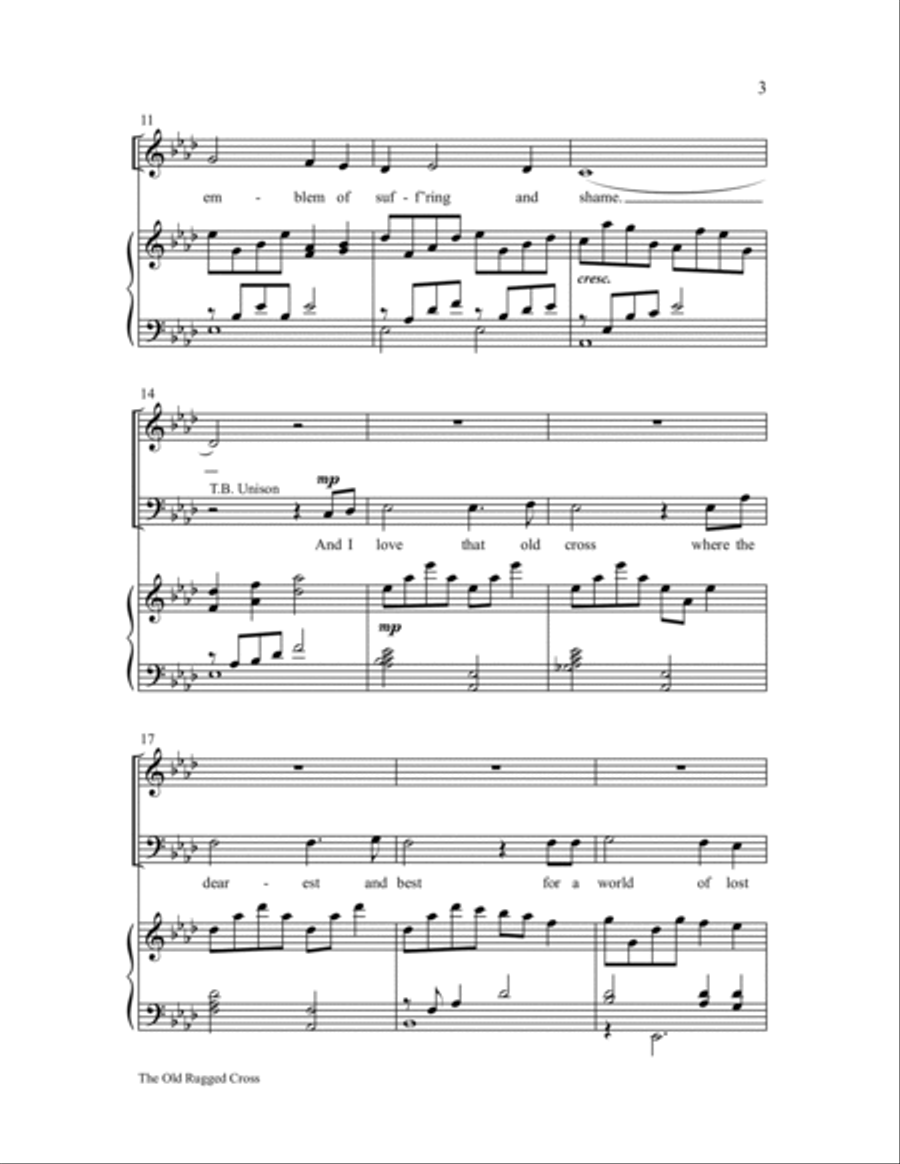 The Old Rugged Cross 4-Part scores gallery preview page 3