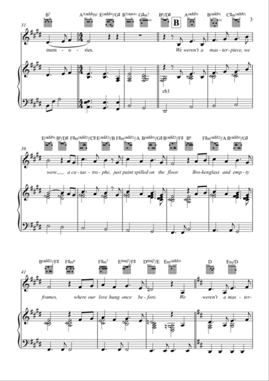 Masterpiece Piano, Vocal, Guitar scores gallery preview page 3