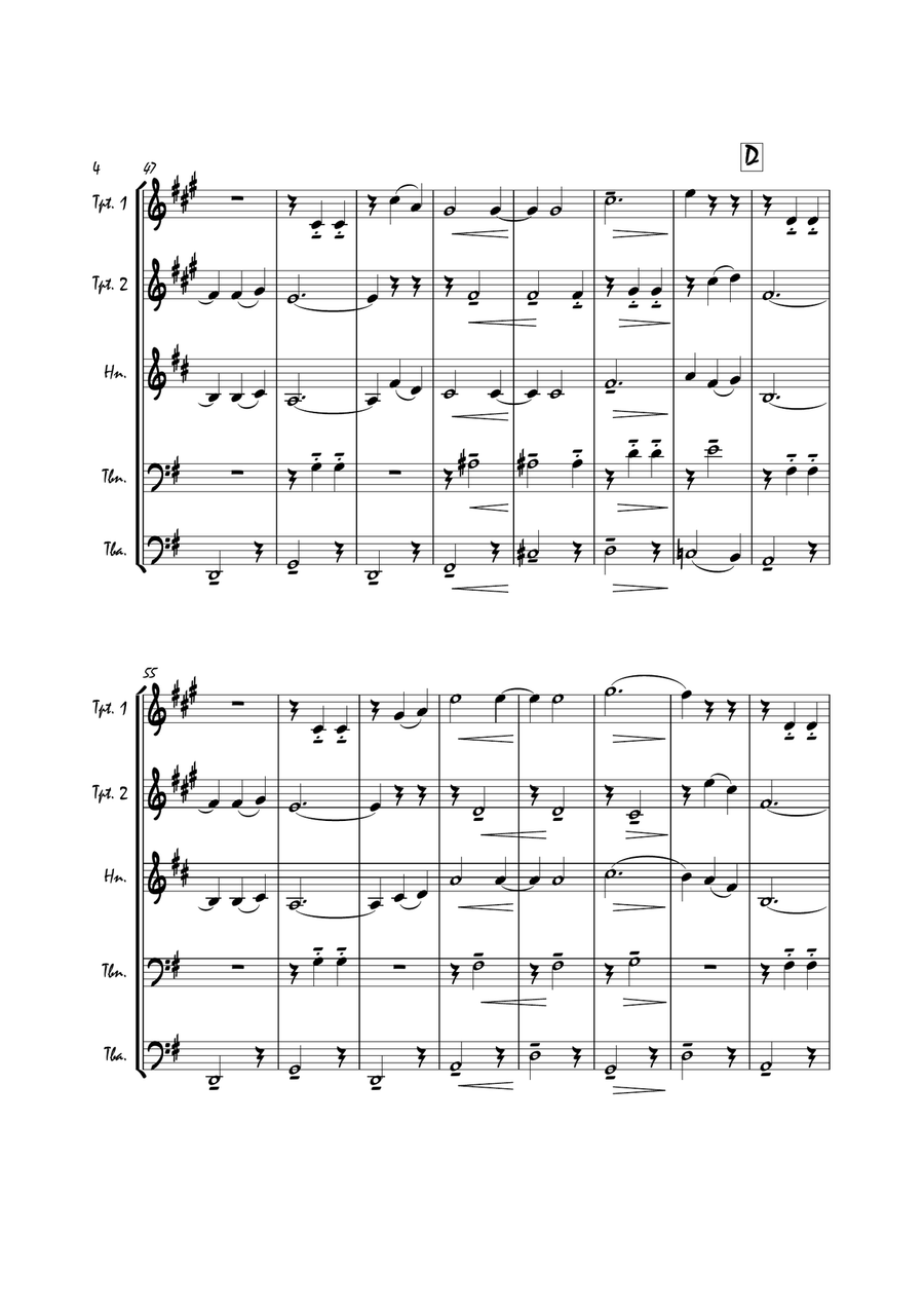 Je Te Veux (Brass Quintet) Brass Quintet scores gallery preview page 5