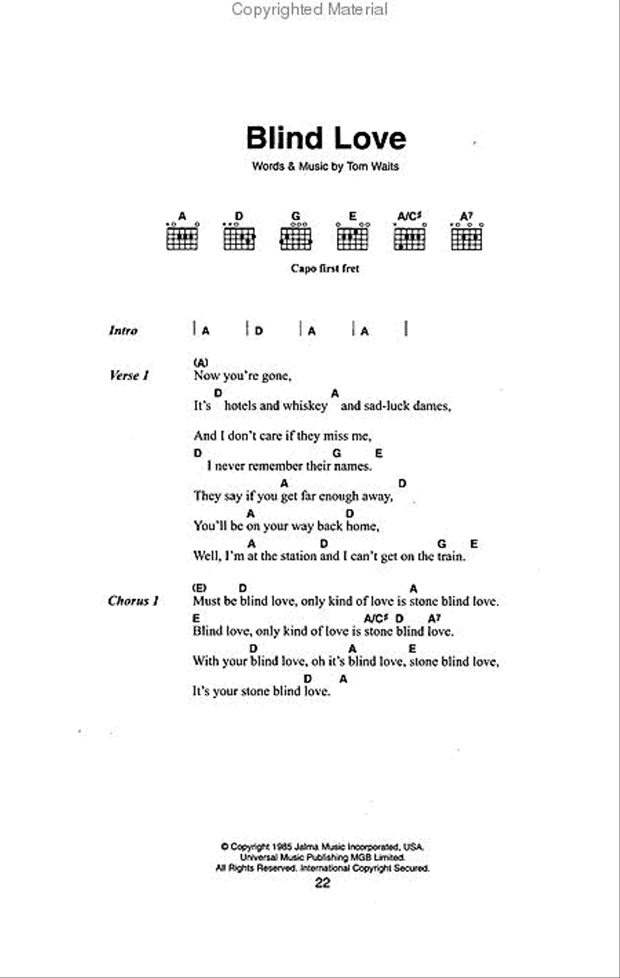 Tom Waits – The Little Black Songbook Acoustic Guitar scores gallery preview page 4