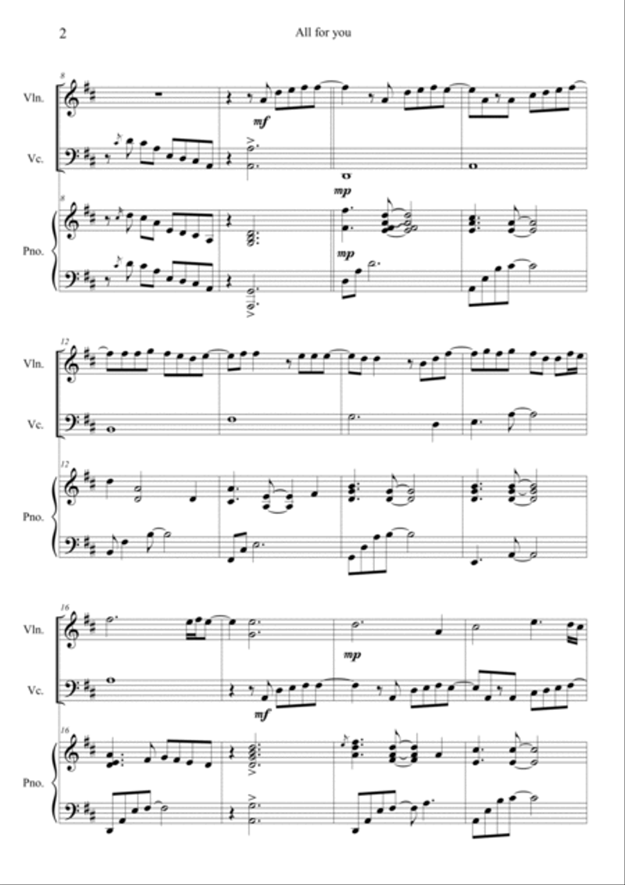 All For You Piano Trio scores gallery preview page 2