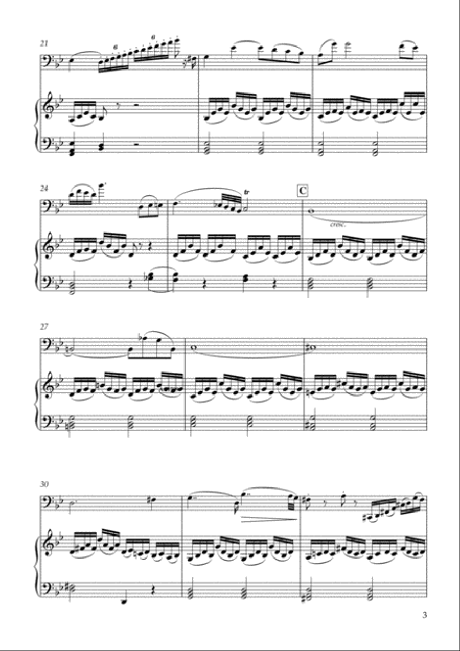 Largo e cantabile' from 'How Do You Do' Op.33-5, Hob.III:41 for Violoncello & Piano Piano scores gallery preview page 3