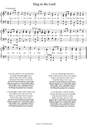 Sing to the Lord a joyful song. A new tune to a wonderful old hymn.