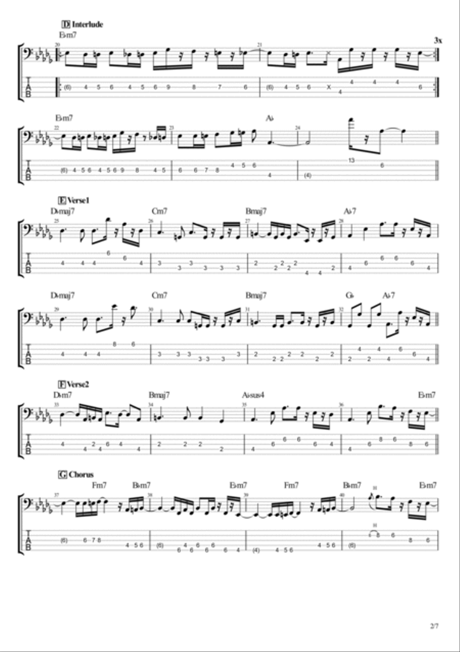 Space Cowboy Bass Guitar scores gallery preview page 2