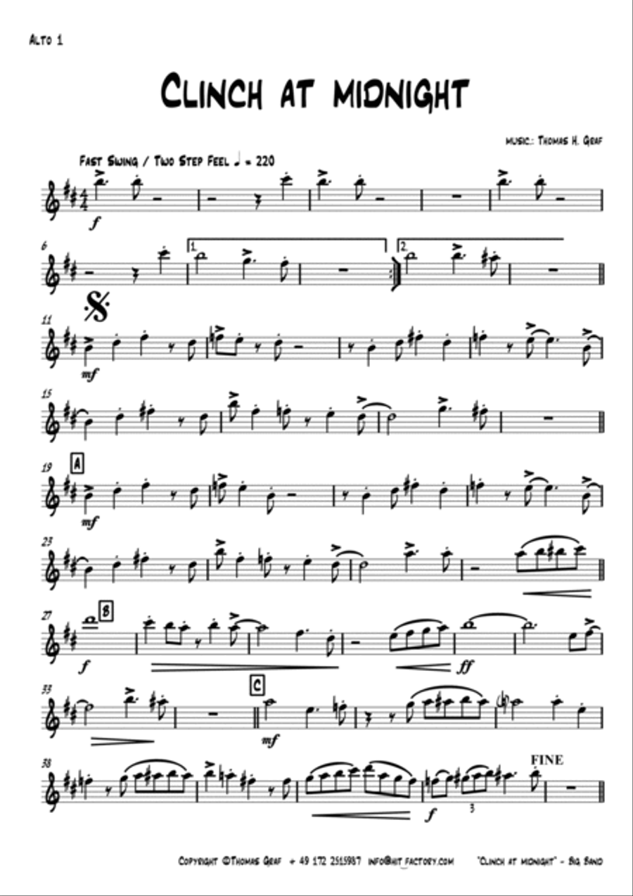 Clinch at midnight - Charleston/Two Step - Big Band Jazz Ensemble scores gallery preview page 6