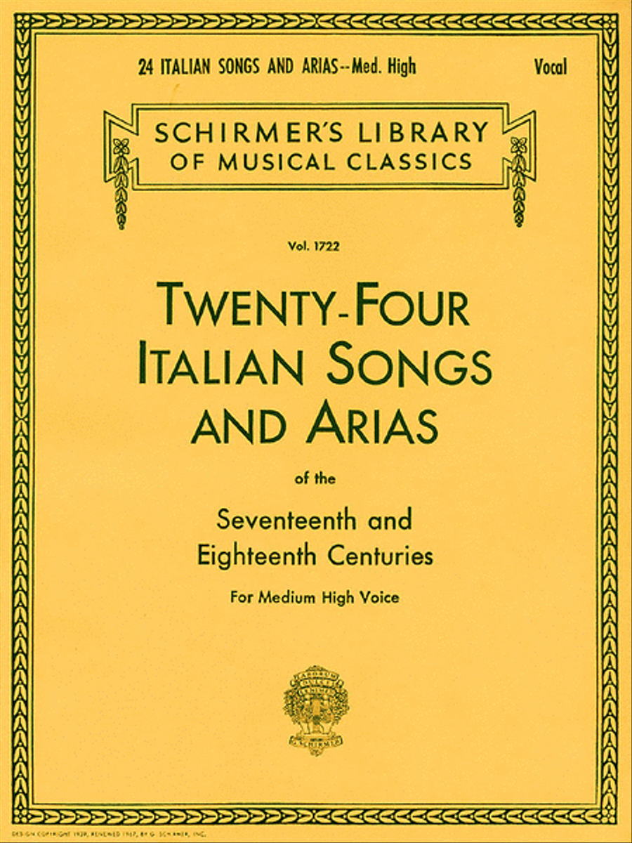 24 Italian Songs & Arias of the 17th & 18th Centuries Medium-High Voice scores gallery preview page 1