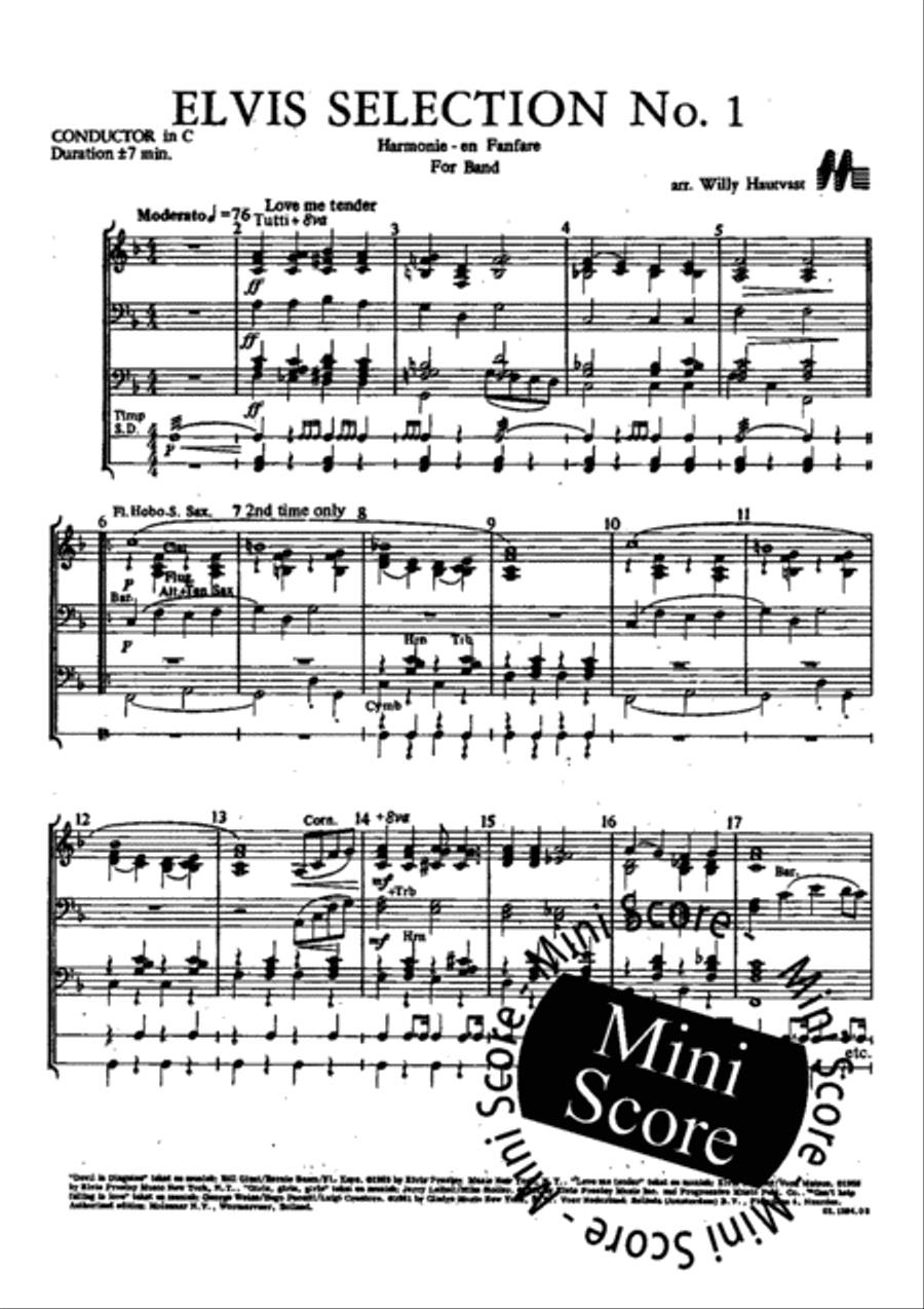 Elvis Selection No.1 Concert Band scores gallery preview page 5