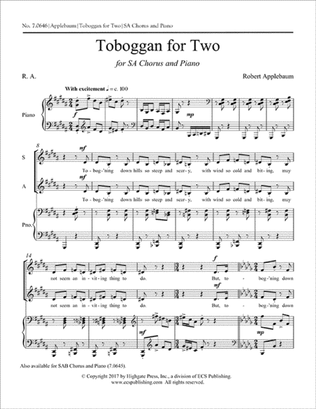 Book cover for Toboggan for Two