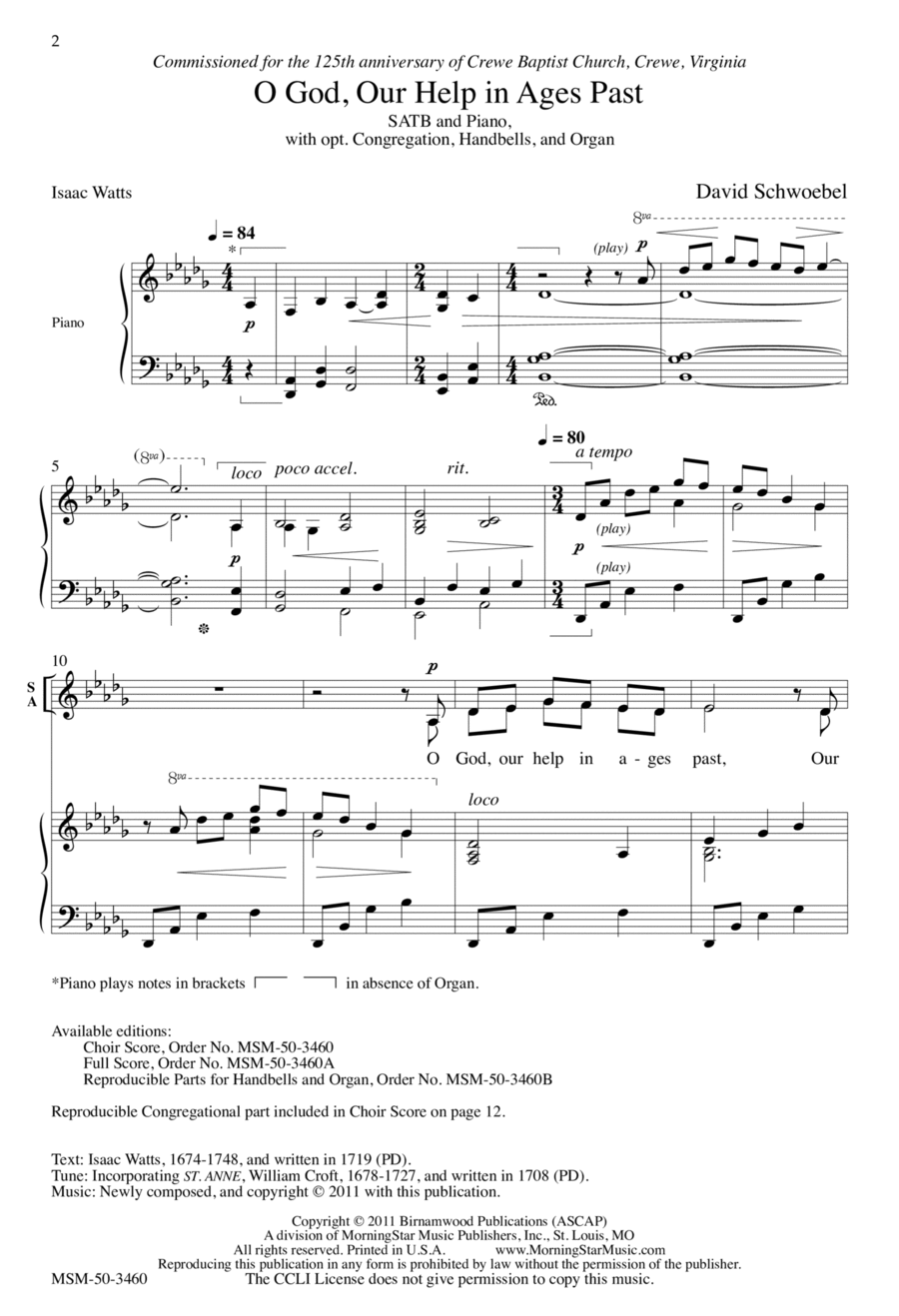 O God, Our Help in Ages Past 4-Part scores gallery preview page 1