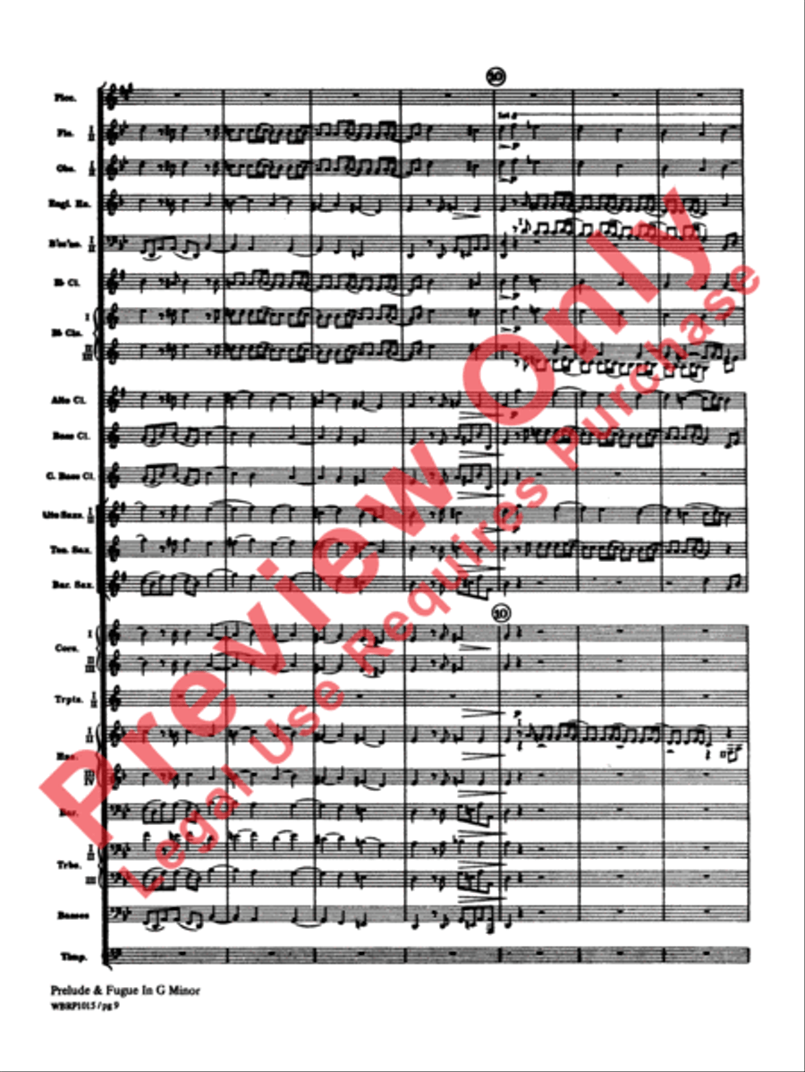 Prelude and Fugue in G Minor Concert Band scores gallery preview page 12