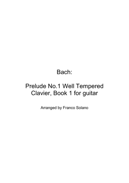 Bach Prelude No.1 Well Tempered Clavier, Book 1 for guitar image number null