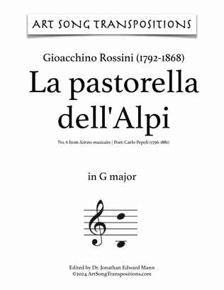 ROSSINI: La pastorella dell'Alpi (transposed to G major)