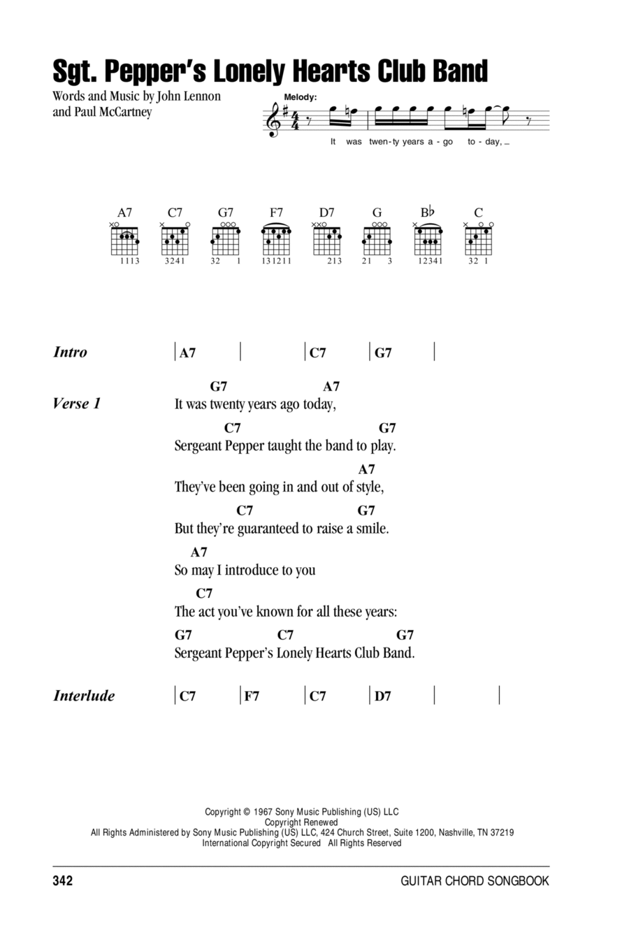 Sgt. Pepper's Lonely Hearts Club Band Acoustic Guitar scores gallery preview page 1