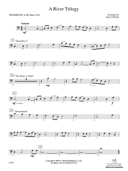 A River Trilogy: (wp) 1st B-flat Trombone B.C.