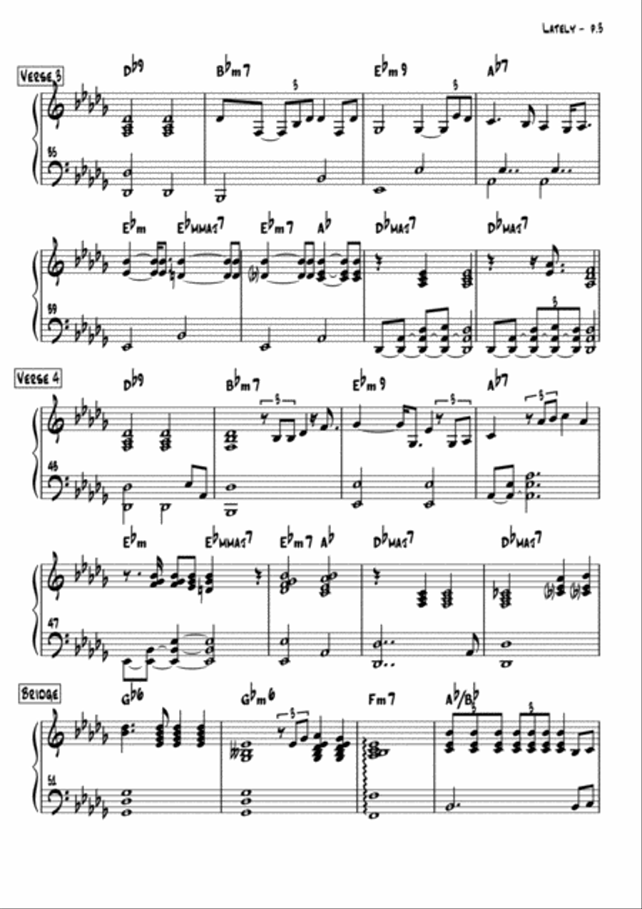Lately Piano Solo scores gallery preview page 3