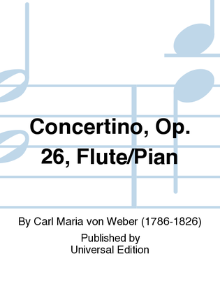Book cover for Concertino, Op. 26, Flute/Pian