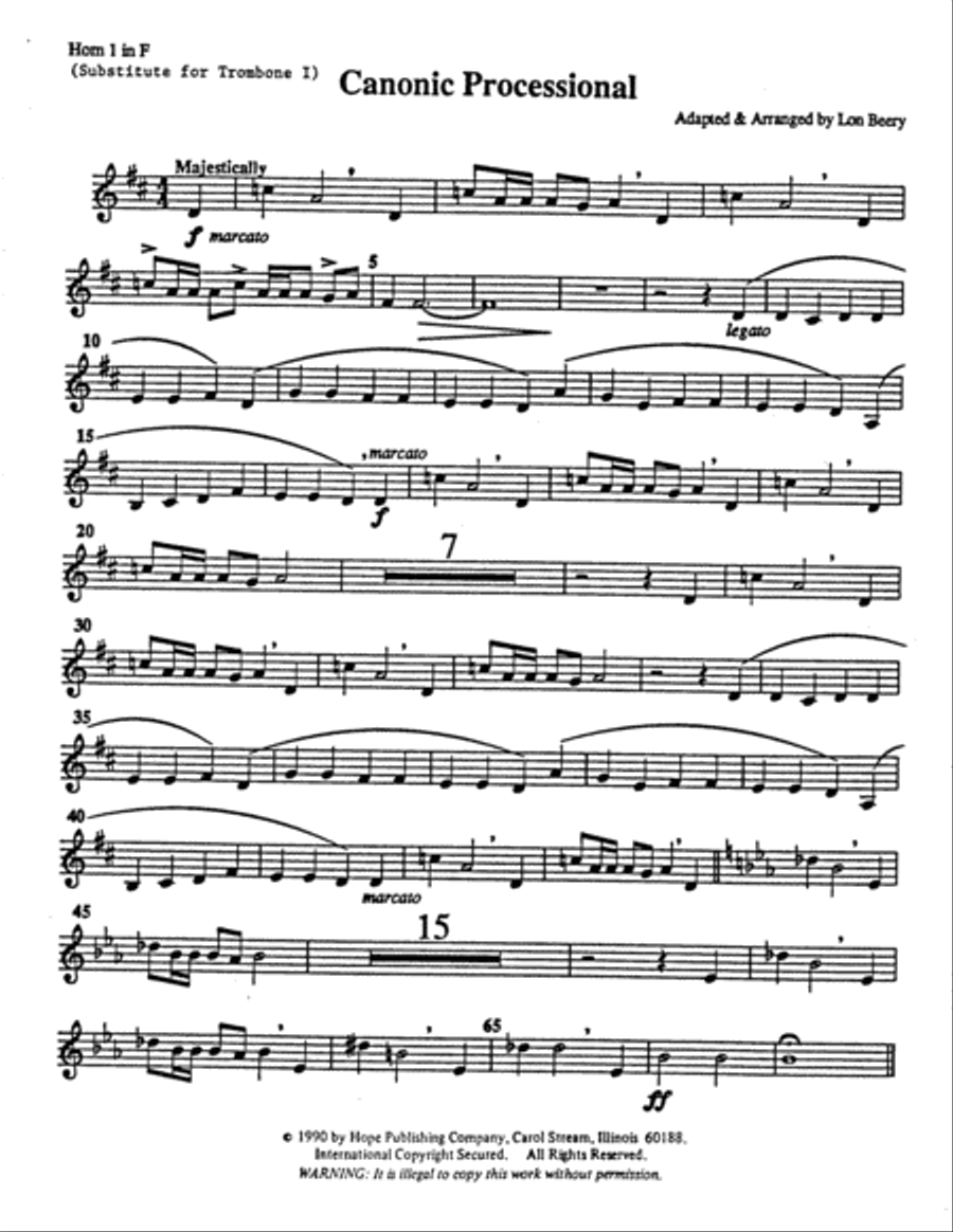 Canonic Processional Piano Accompaniment scores gallery preview page 6