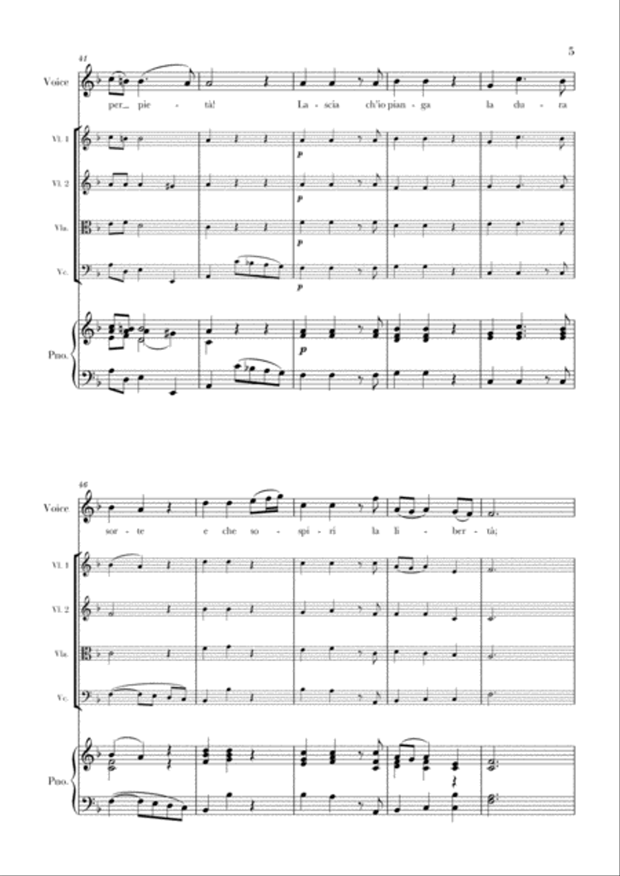Haendel - Lascia ch’io pianga (Aria from Rinaldo) HWV 7 Voice scores gallery preview page 5