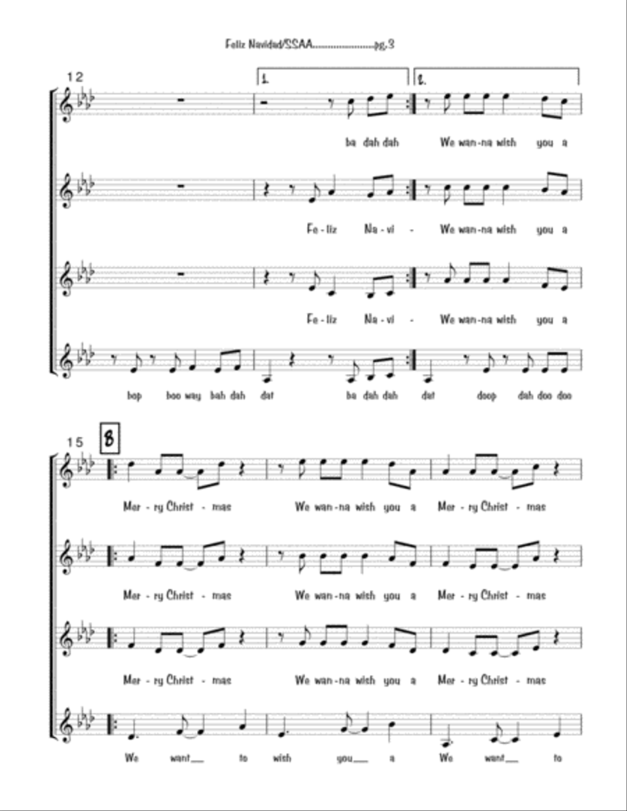 Feliz Navidad SSAA scores gallery preview page 3