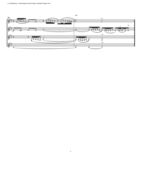 Prelude 16 from Well-Tempered Clavier, Book 1 (Clarinet Quartet) image number null