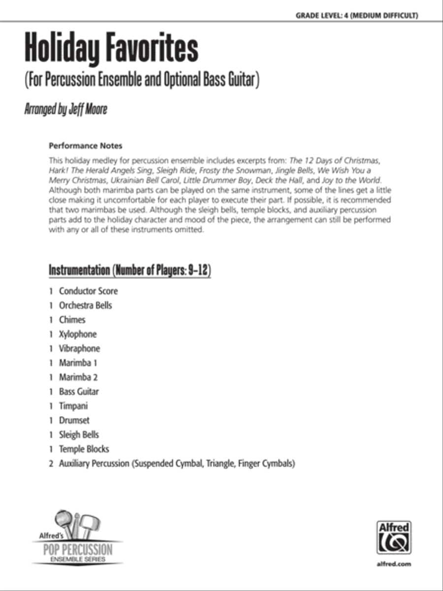 Holiday Favorites Holiday Favorites Percussion Ensemble scores gallery preview page 2