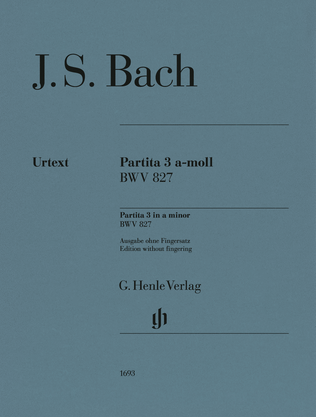 Book cover for Partita No. 3 in A Minor, BWV 827