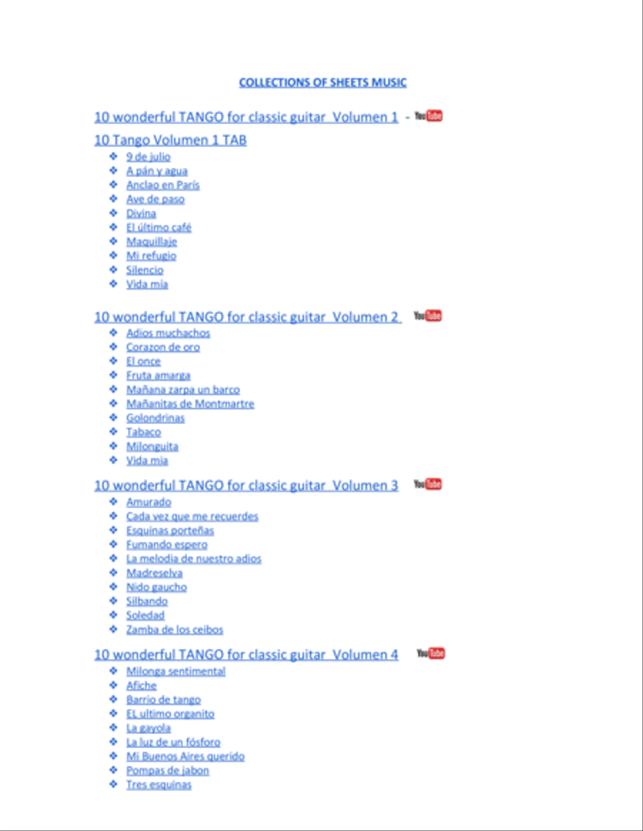 10 wonderfull TANGOS for classical guitar - VOLUMEN 1, by Roberto Pugliese Acoustic Guitar scores gallery preview page 6