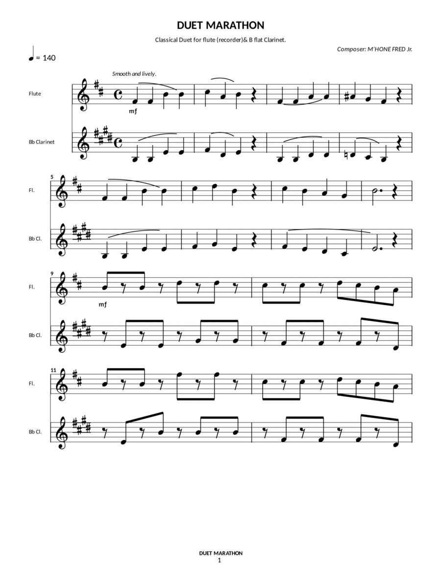 DUET MARATHON Set of Parts scores gallery preview page 1