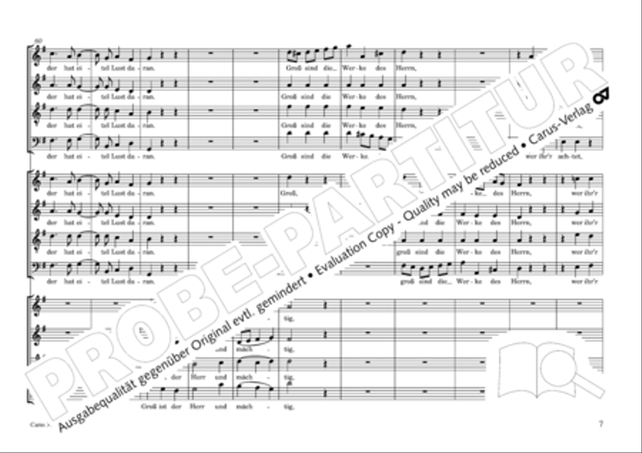 Gross sind die Werke des Herrn 4-Part scores gallery preview page 8