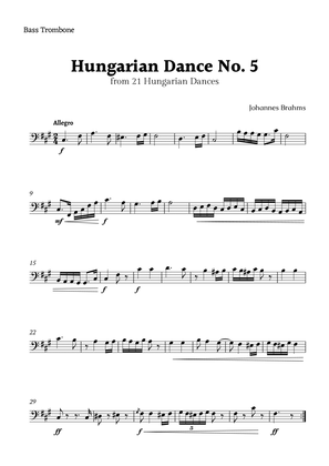 Hungarian Dance No. 5 by Brahms for Bass Trombone Solo