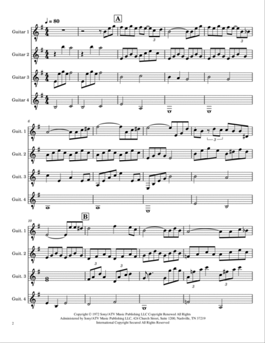 The Godfather (love Theme) Guitar Ensemble scores gallery preview page 2