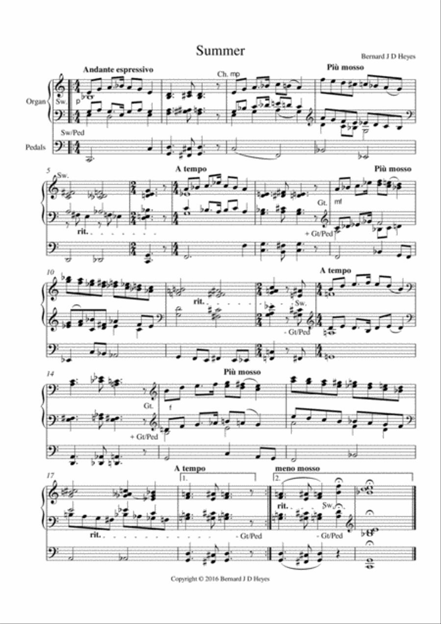 Summer Organ Solo scores gallery preview page 1