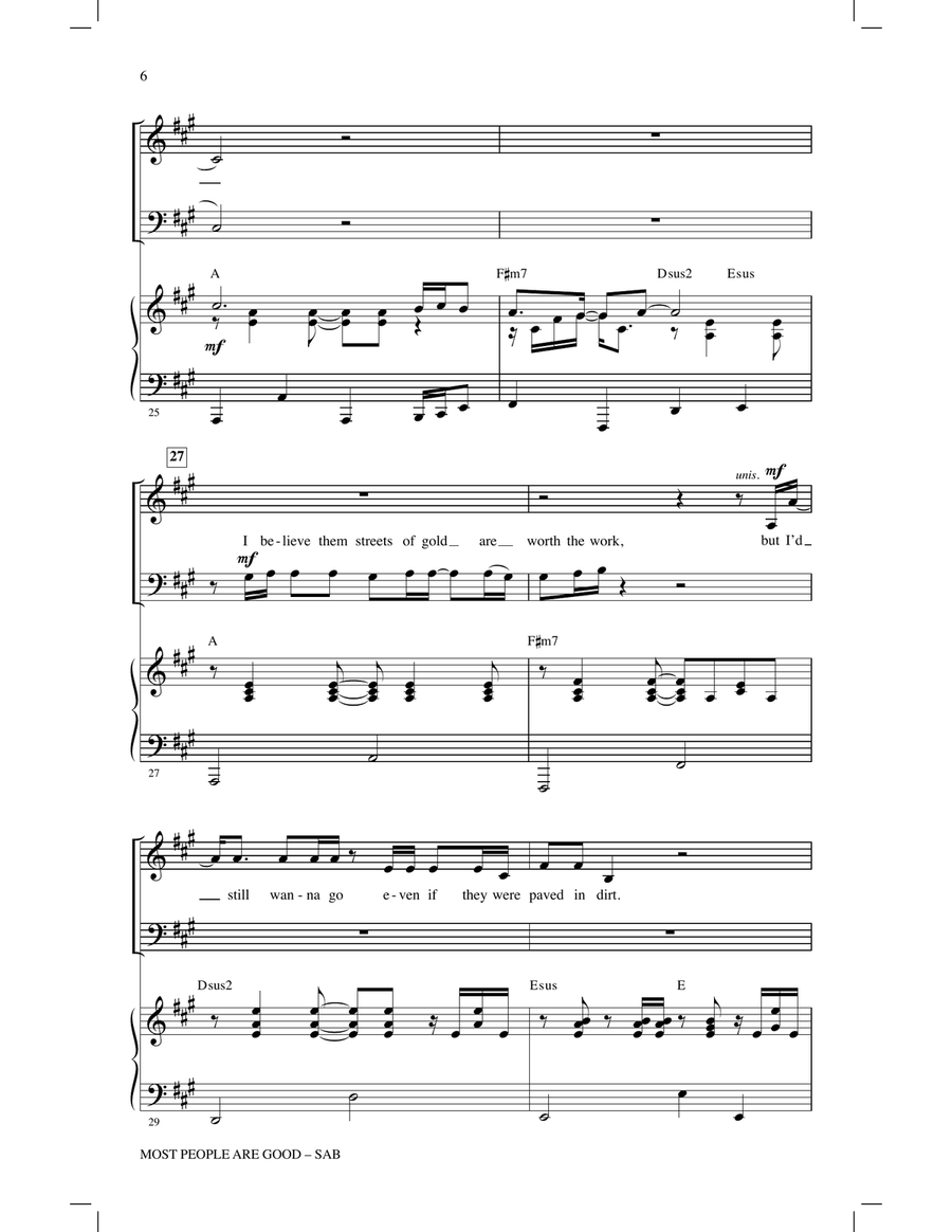 Most People Are Good (arr. Ed Lojeski) 3-Part scores gallery preview page 5