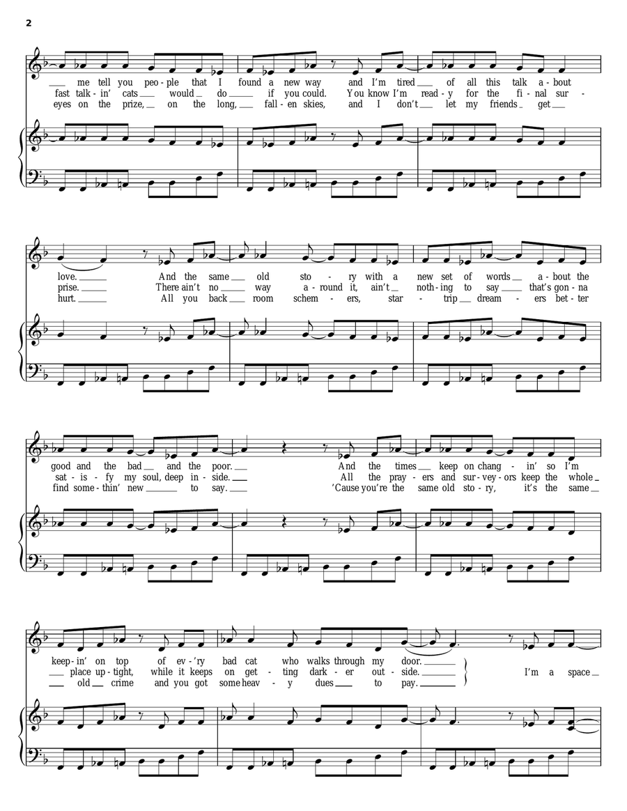 Space Cowboy Space Cowboy Piano, Vocal, Guitar scores gallery preview page 2
