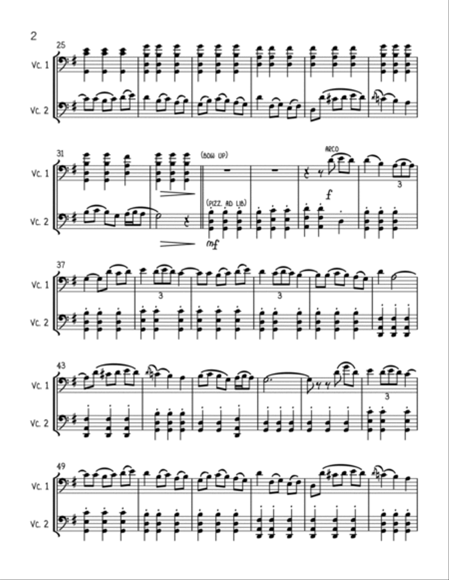 Boccherini Music from MASTER AND COMMANDER - Cello Duet String Duet scores gallery preview page 2