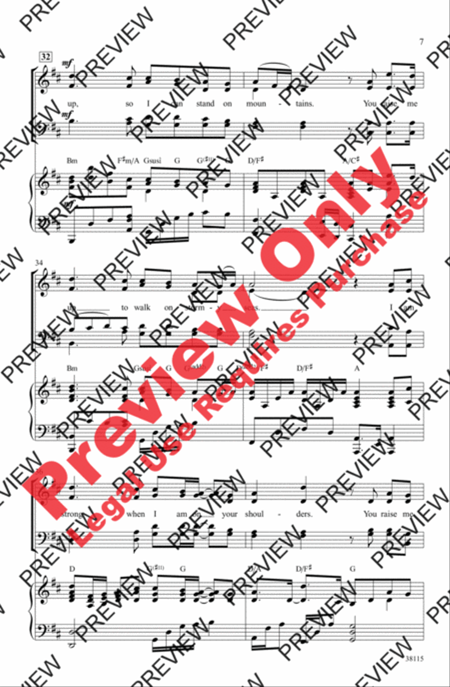 You Raise Me Up 4-Part scores gallery preview page 7