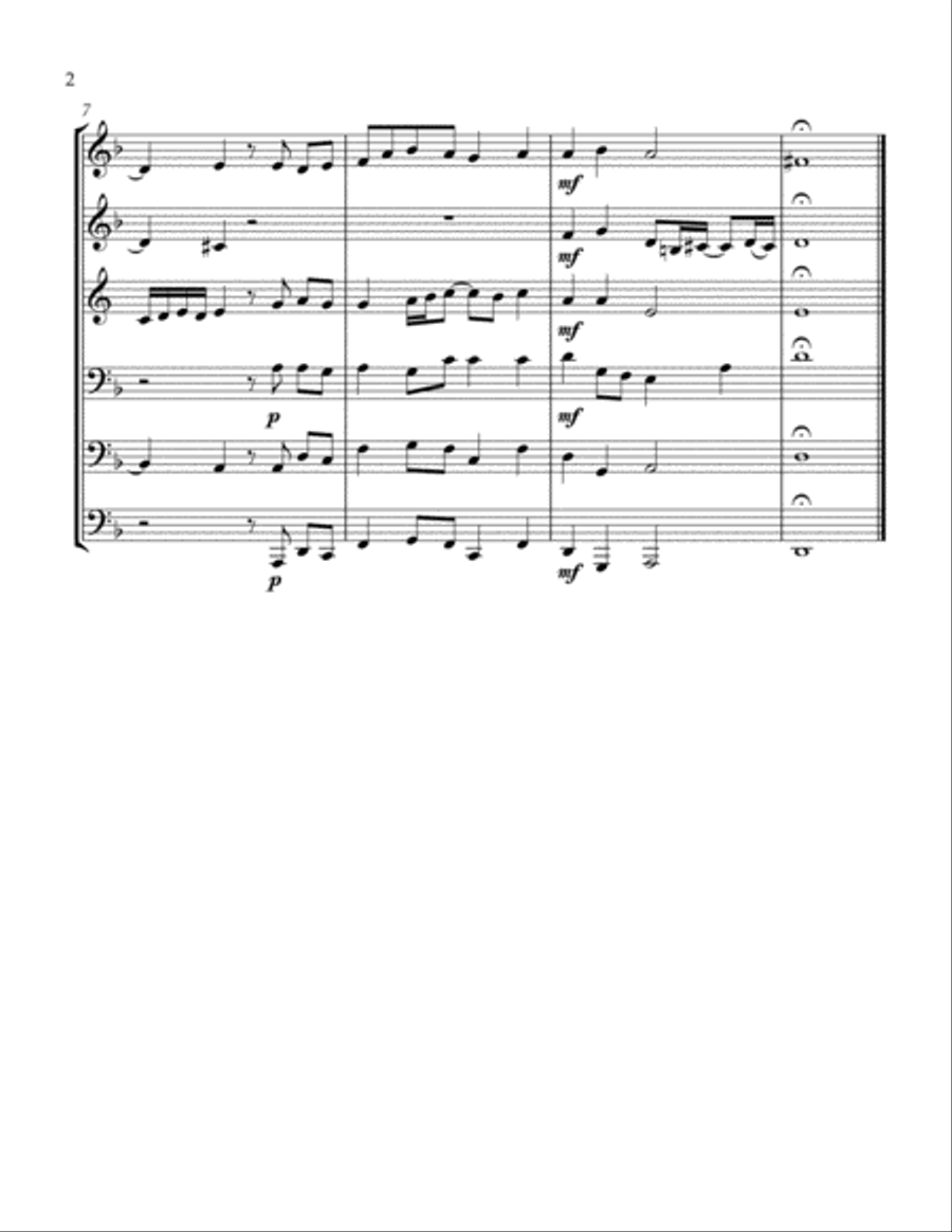 Three Renaissance Villanella Brass Ensemble scores gallery preview page 2