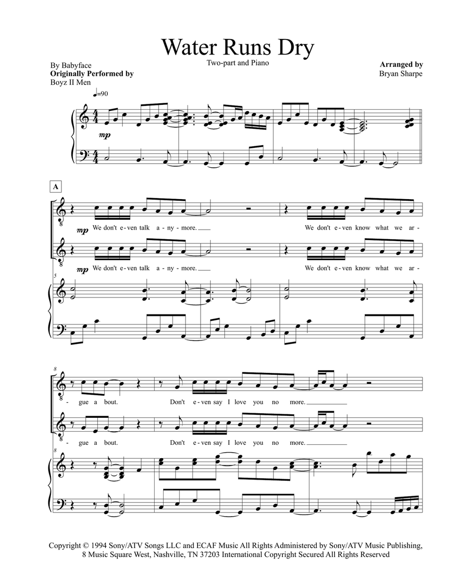 Water Runs Dry 2-Part scores gallery preview page 1