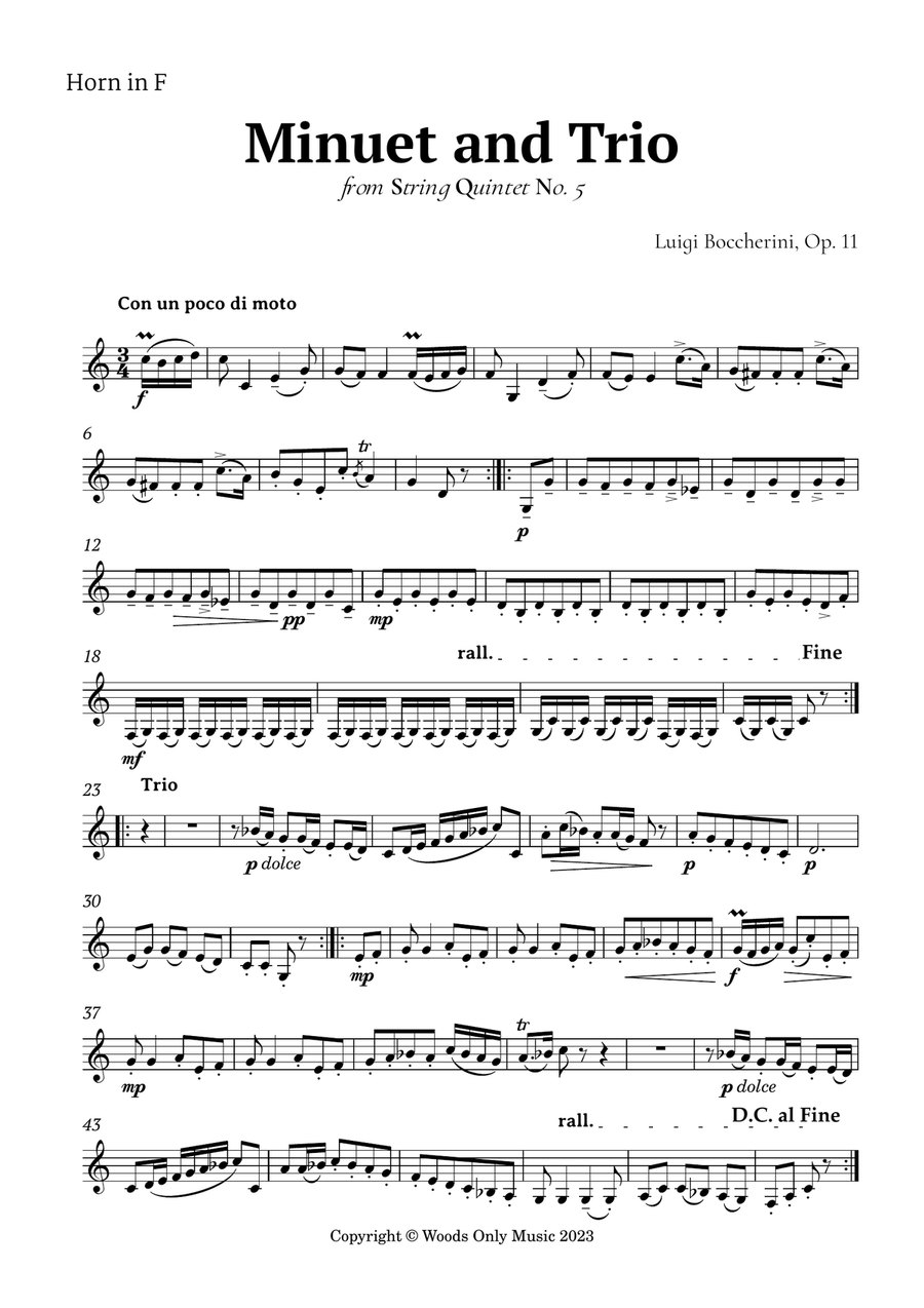 Minuet by Boccherini for Low Brass Trio Brass Trio scores gallery preview page 3