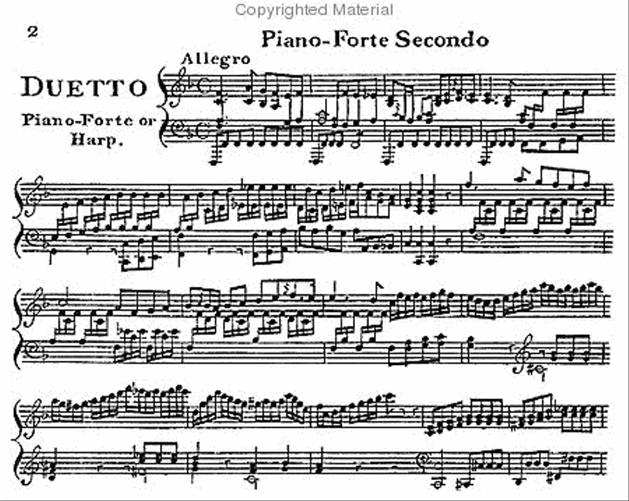 Duetto for harp and piano or for two pianos. c. 1796 Harp scores gallery preview page 3