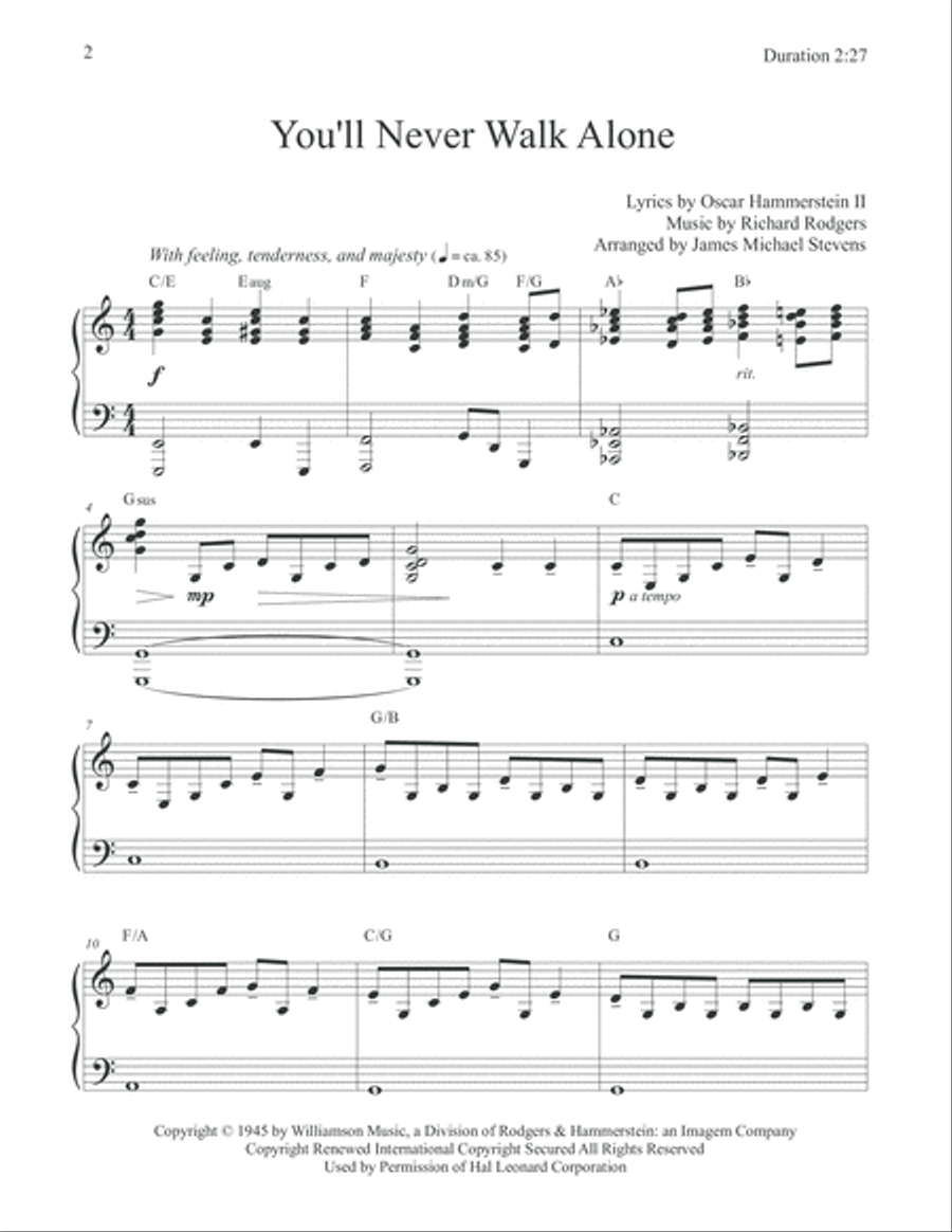 You'll Never Walk Alone You'll Never Walk Alone Piano Solo scores gallery preview page 2