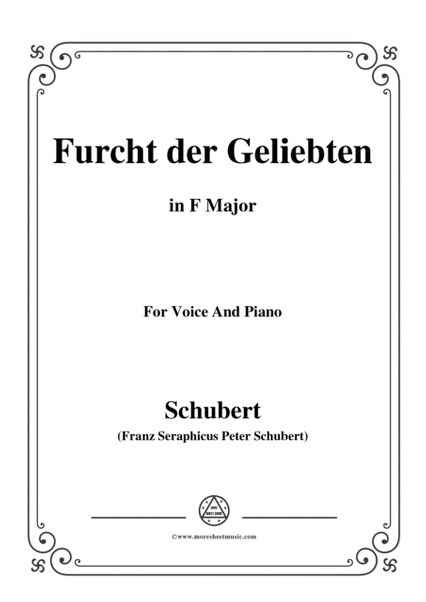 Schubert-Furcht der Geliebten,in F Major,for Voice and Piano image number null