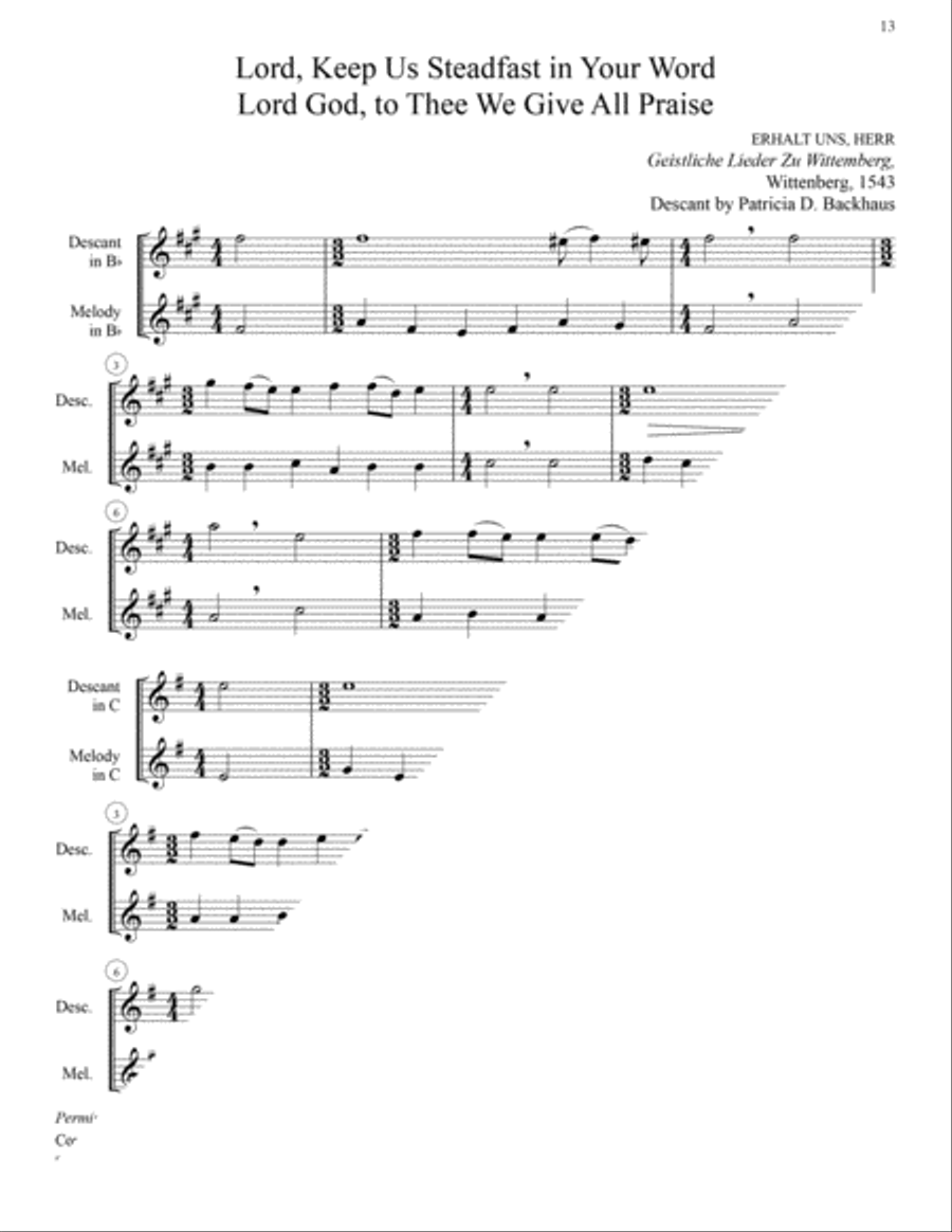 Thirty-Three Hymn Descants and Melodies for Reformation C Instrument scores gallery preview page 5
