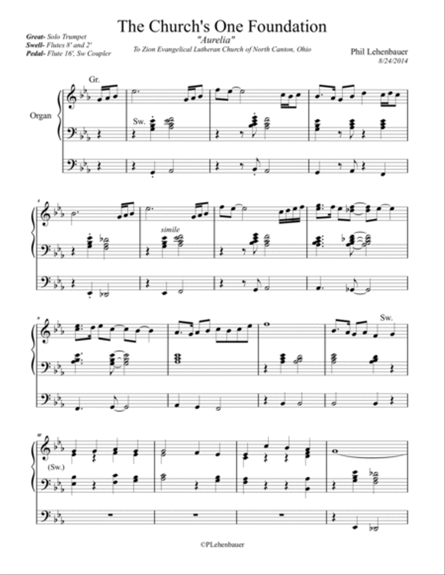 Sacred Organ Works, Vol. 1 (Nettleton, Aurelia, St. Anne, Cwm Rhondda and others) by Phil Lehenbauer Organ Solo scores gallery preview page 5