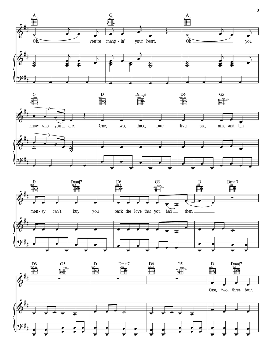 1234 Piano, Vocal, Guitar scores gallery preview page 3