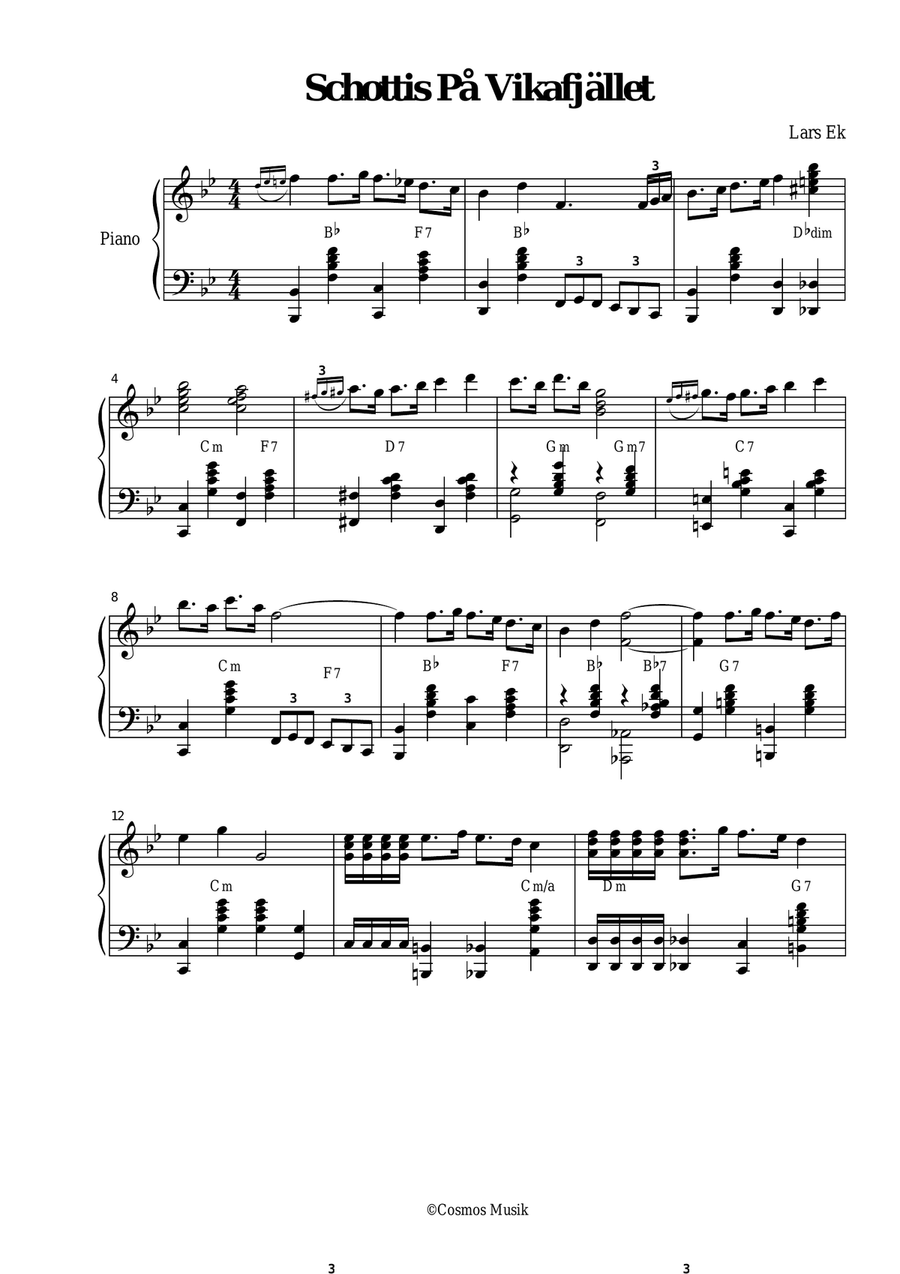 Schottis på Vikafjället Accordion scores gallery preview page 1
