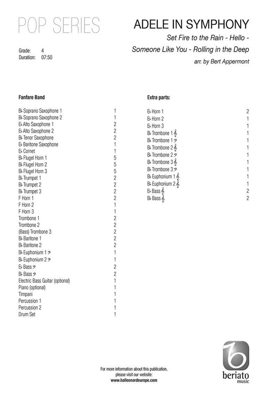 Adele in Symphony Fanfare Band scores gallery preview page 2
