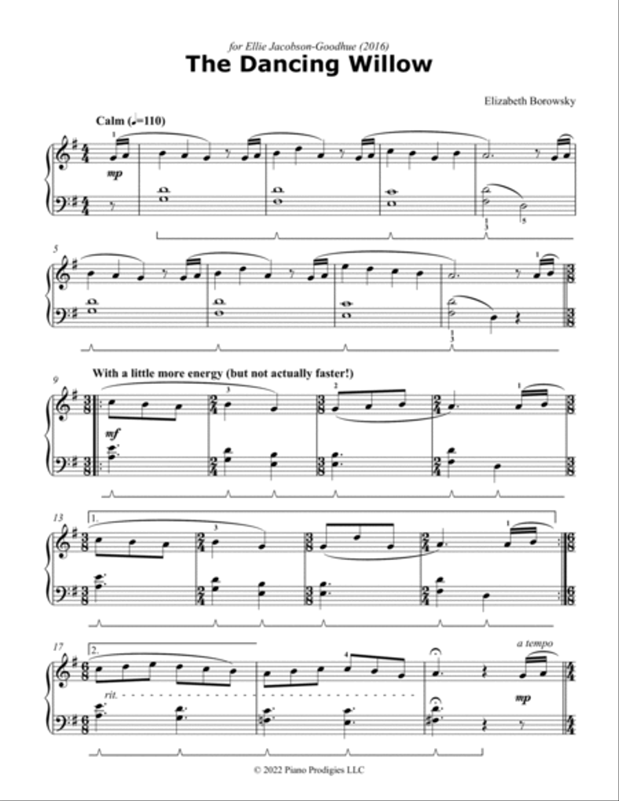 The Dancing Willow Piano Solo scores gallery preview page 3