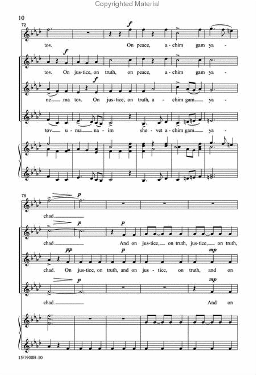 On Justice, Truth, and Peace SSA scores gallery preview page 9
