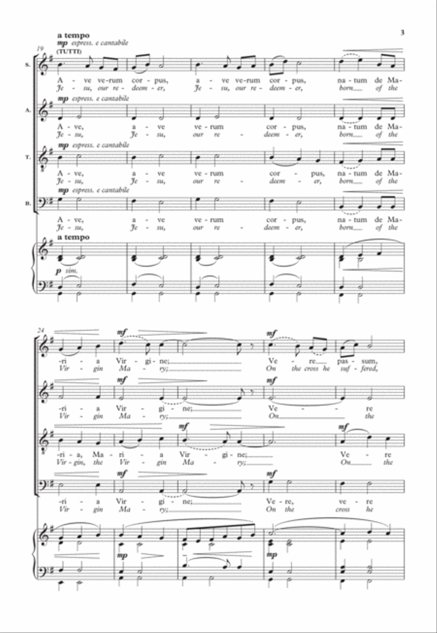 Ave verum corpus 4-Part scores gallery preview page 3